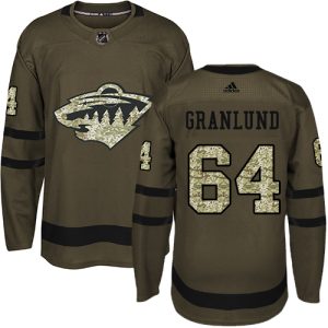 Herren Minnesota Wild Eishockey Trikot Mikael Granlund #64 Authentic Grün Salute to Service